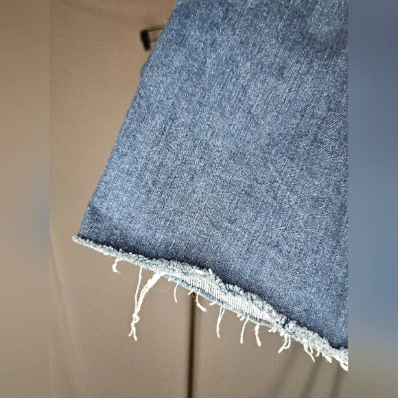 PAIGE High-Rise Straight Leg Jeans Blue Raw Hem - Picture 9 of 9